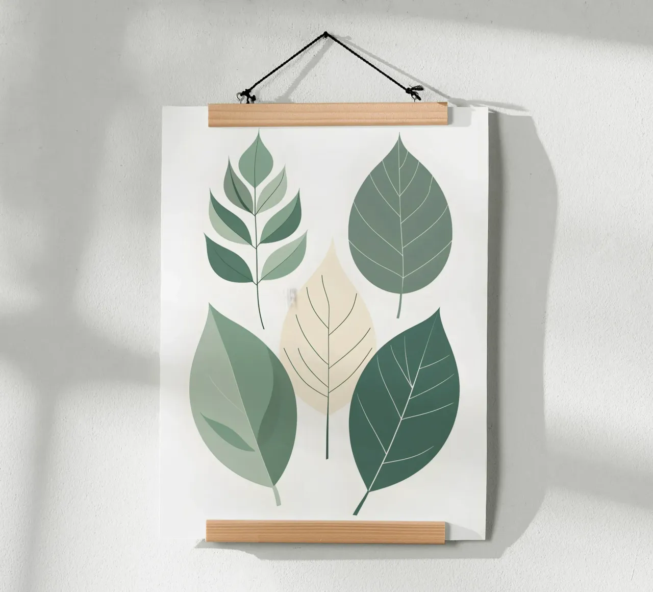Composizione a tre foglie poster con telaio in plastica da The Green Room