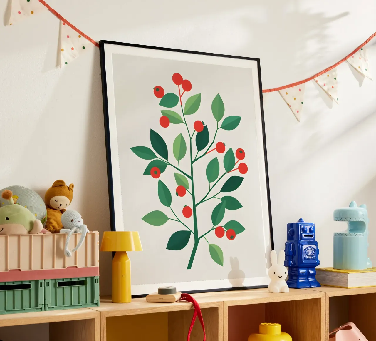 Ramo con bacche poster con telaio in plastica da The Green Room