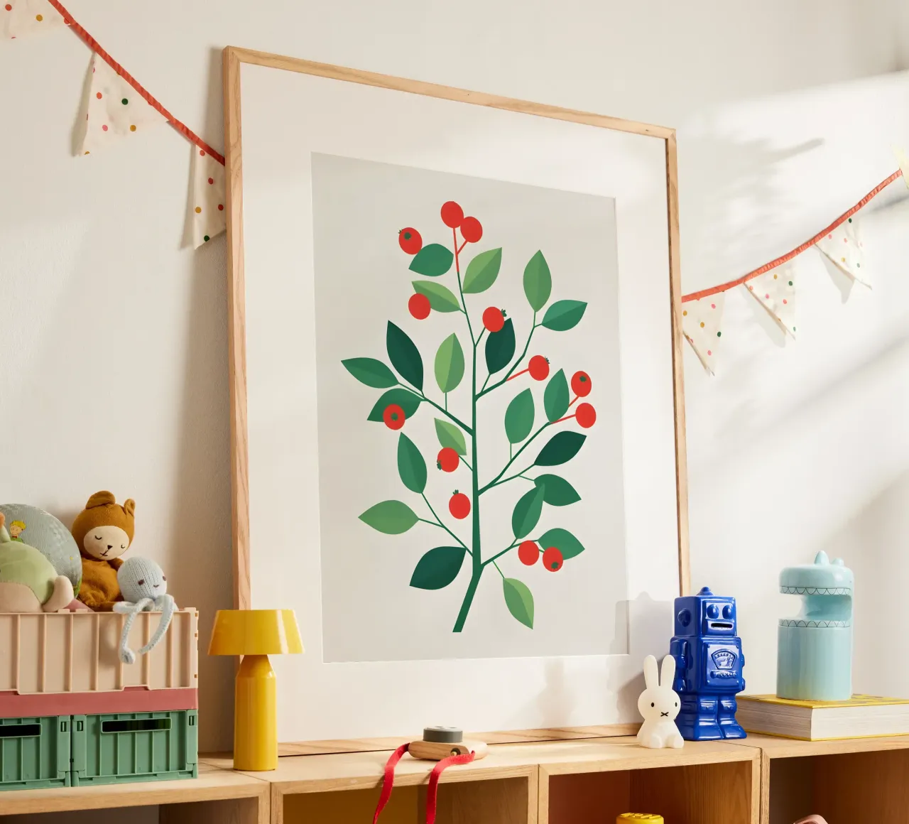 Ramo con bacche poster con telaio in plastica da The Green Room