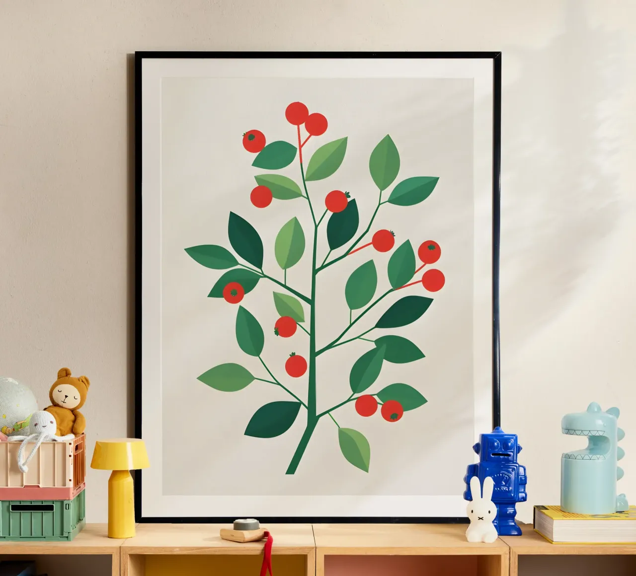 Ramo con bacche poster con telaio in plastica da The Green Room