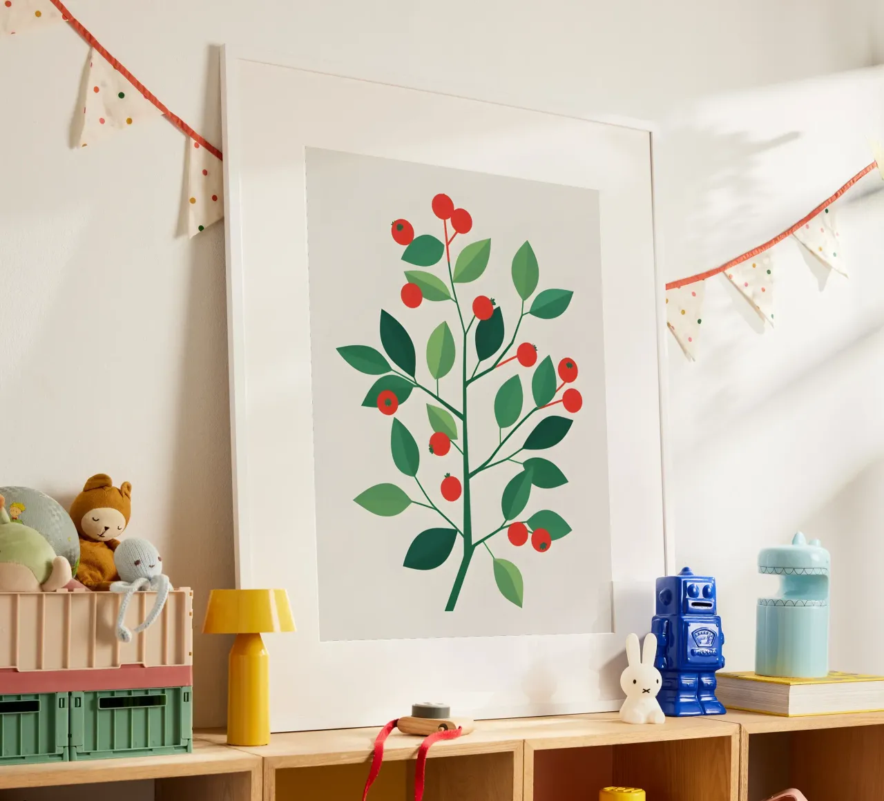 Ramo con bacche poster con telaio in plastica da The Green Room