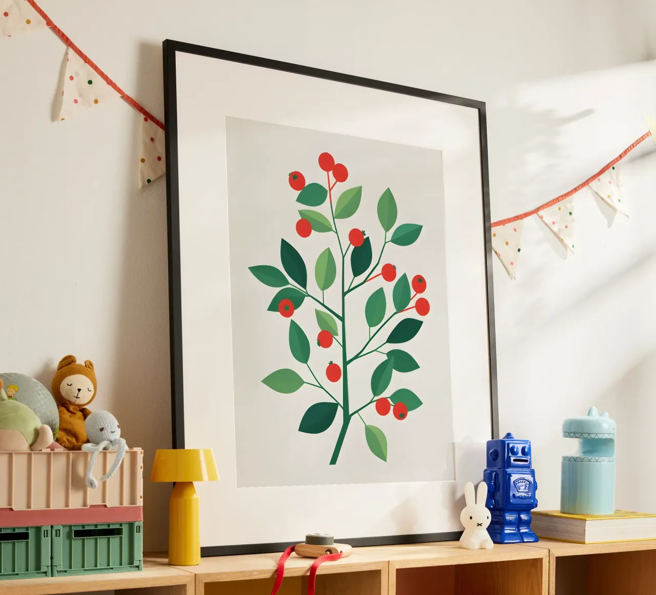 Ramo con bacche poster con telaio in plastica da The Green Room