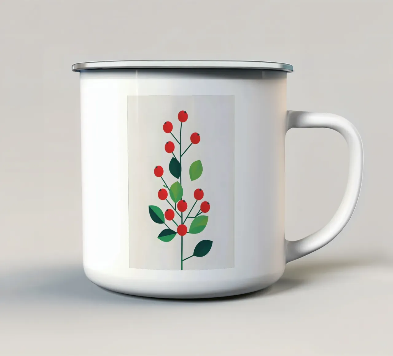 Ramo con bacche tazza in smalto da Botanical Gallery