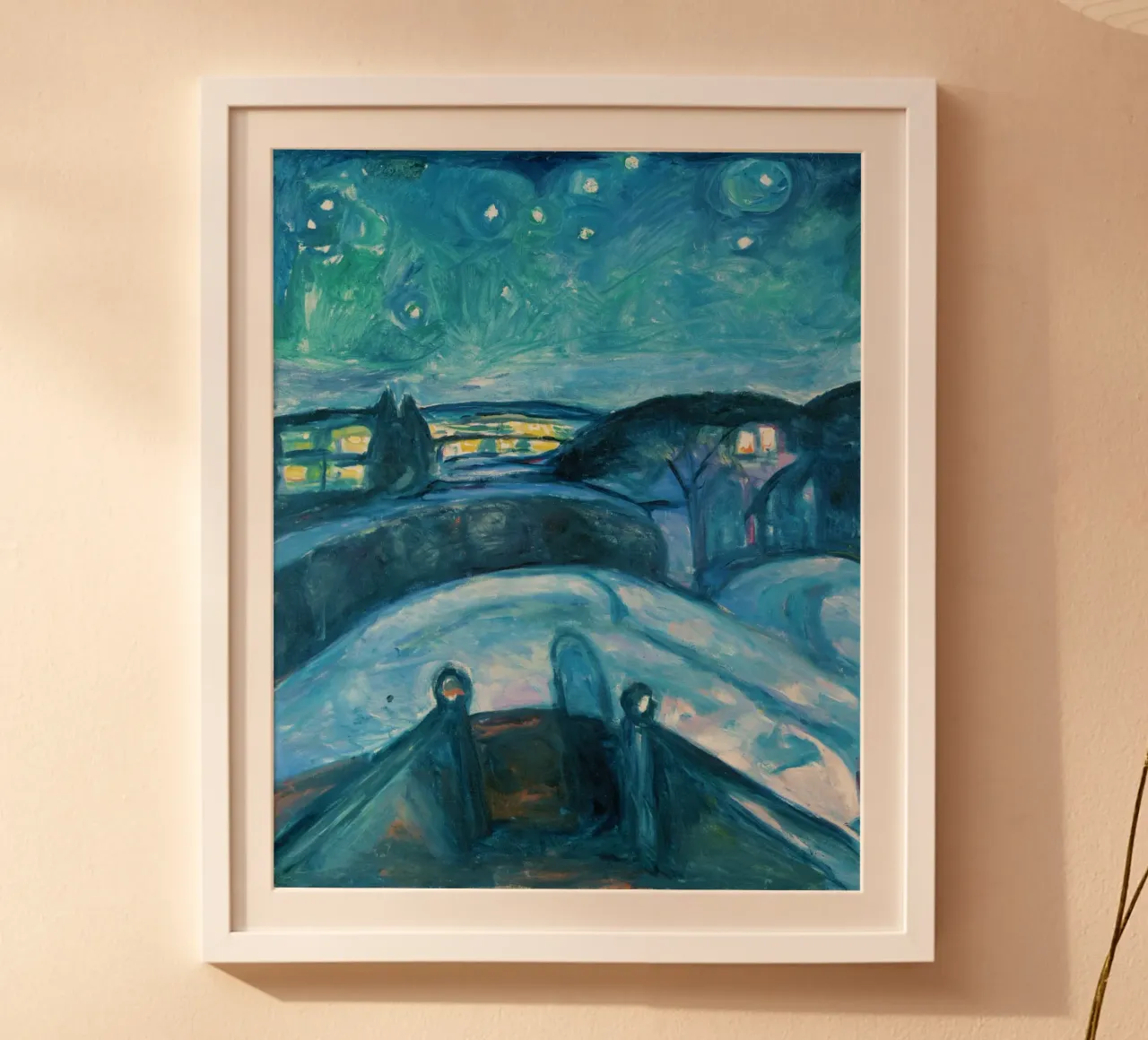 Notte stellata (1893) - Edvard Munch poster con telaio in alluminio da Venus Art