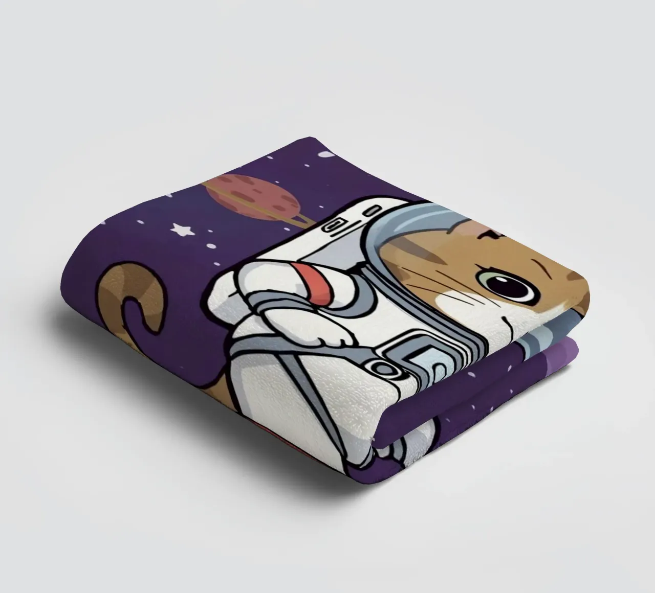 Astronaut kat eet taco in de ruimte badhanddoek van DesignDoodle