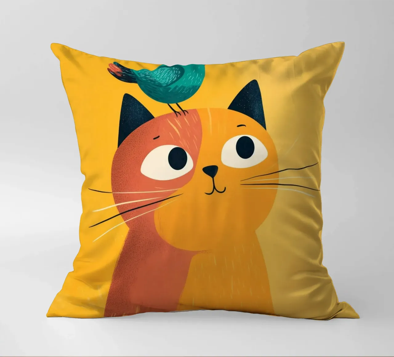 Bird on My Head decorative cushion by Kiara