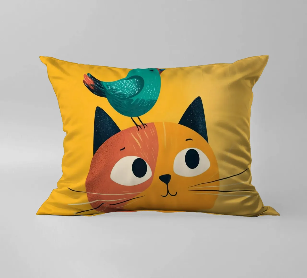 Bird on My Head decorative cushion by Kiara