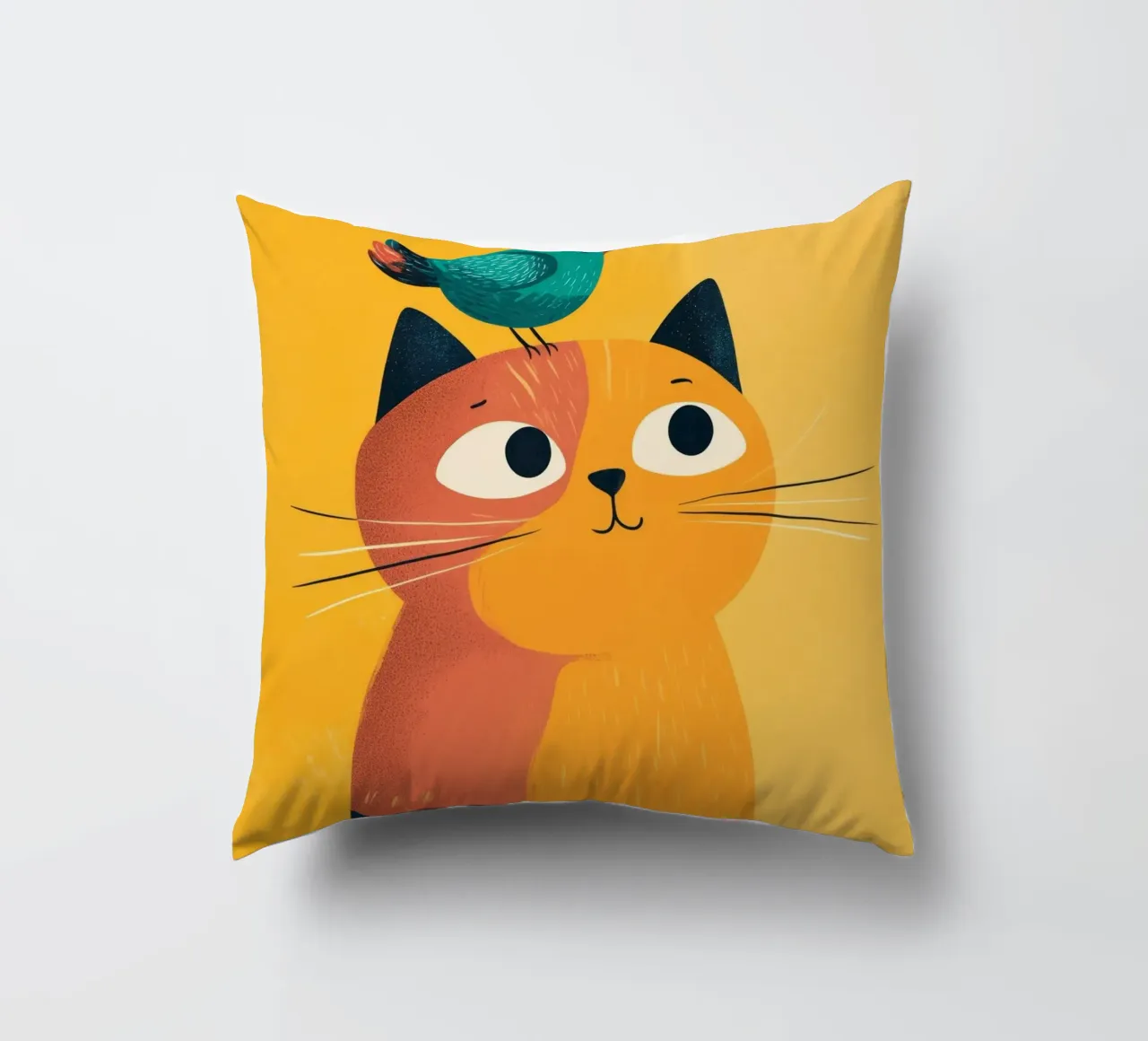 Bird on My Head decorative cushion by Kiara