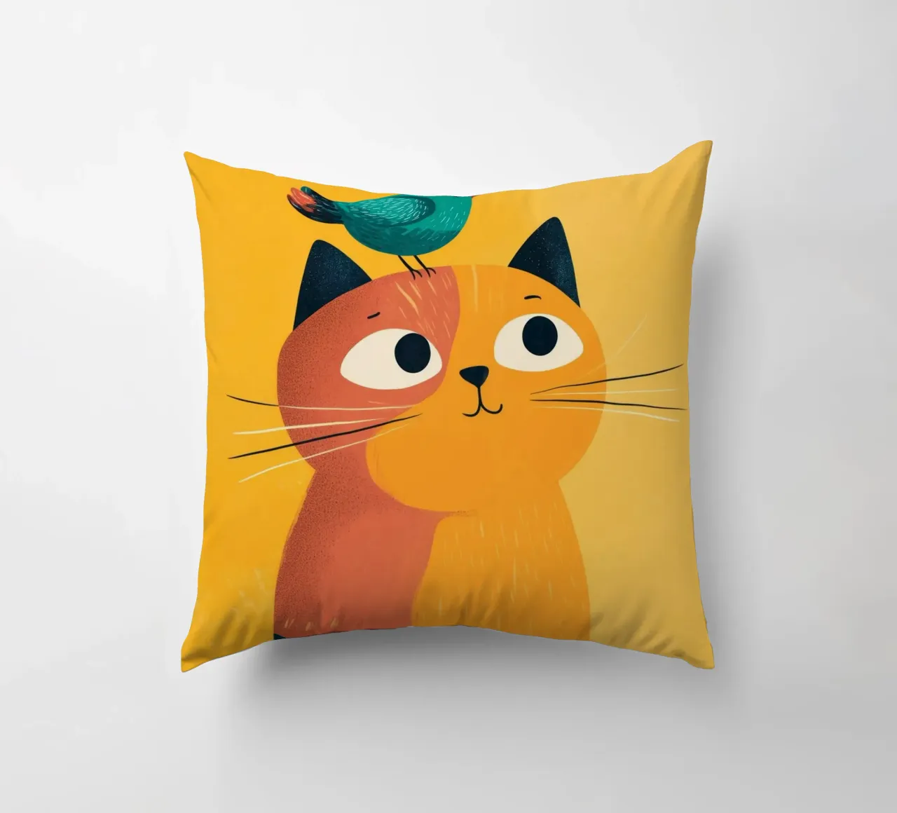 Bird on My Head decorative cushion by Kiara