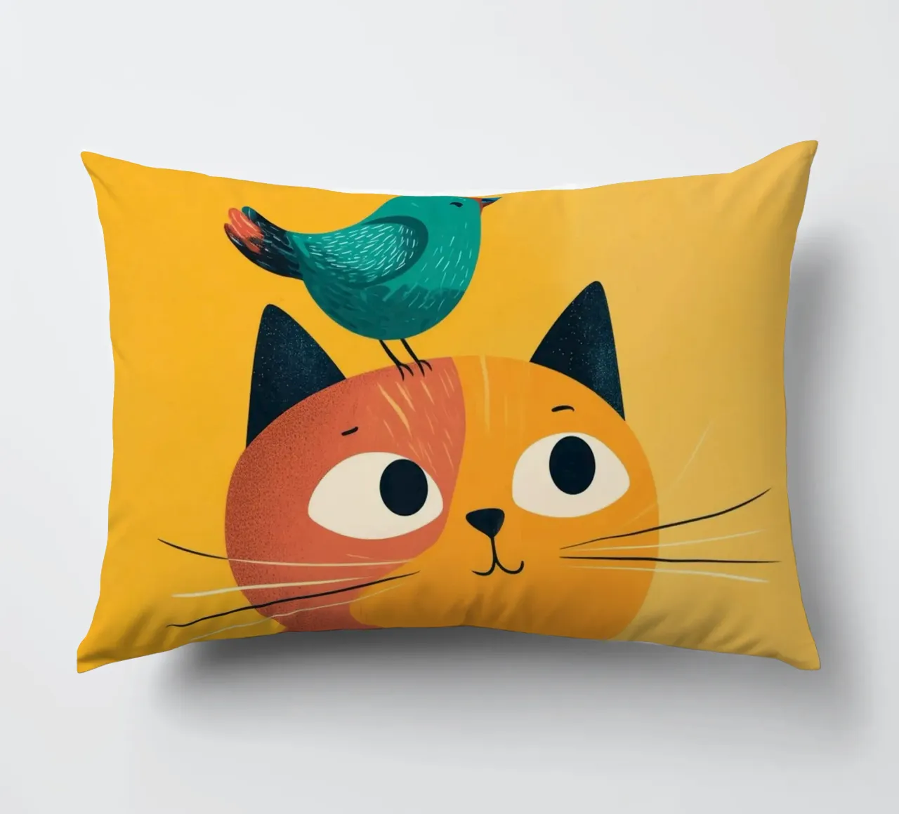 Bird on My Head decorative cushion by Kiara