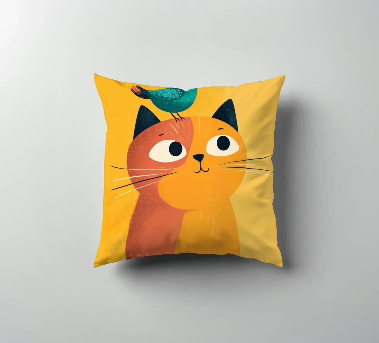 Bird on My Head decorative cushion by Kiara