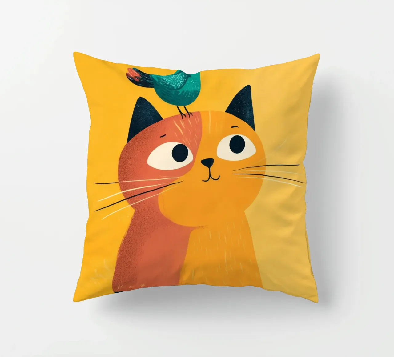 Bird on My Head decorative cushion by Kiara