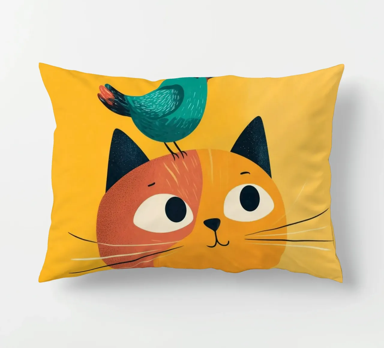 Bird on My Head decorative cushion by Kiara