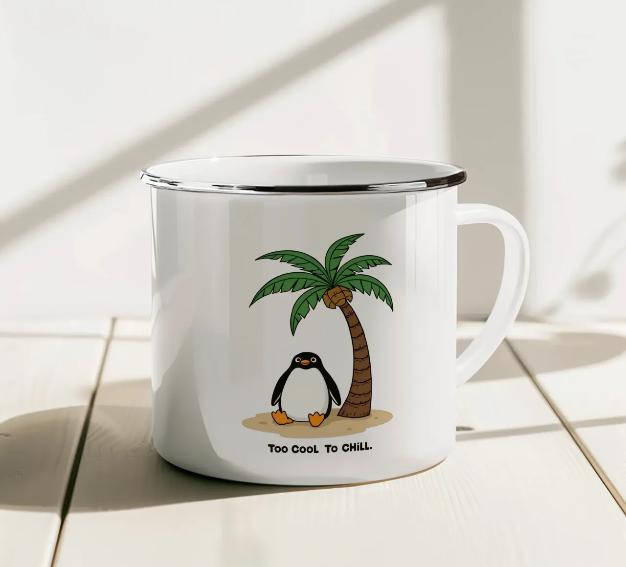 Troppo freddo per essere raffreddato tazza in smalto da DesignDoodle