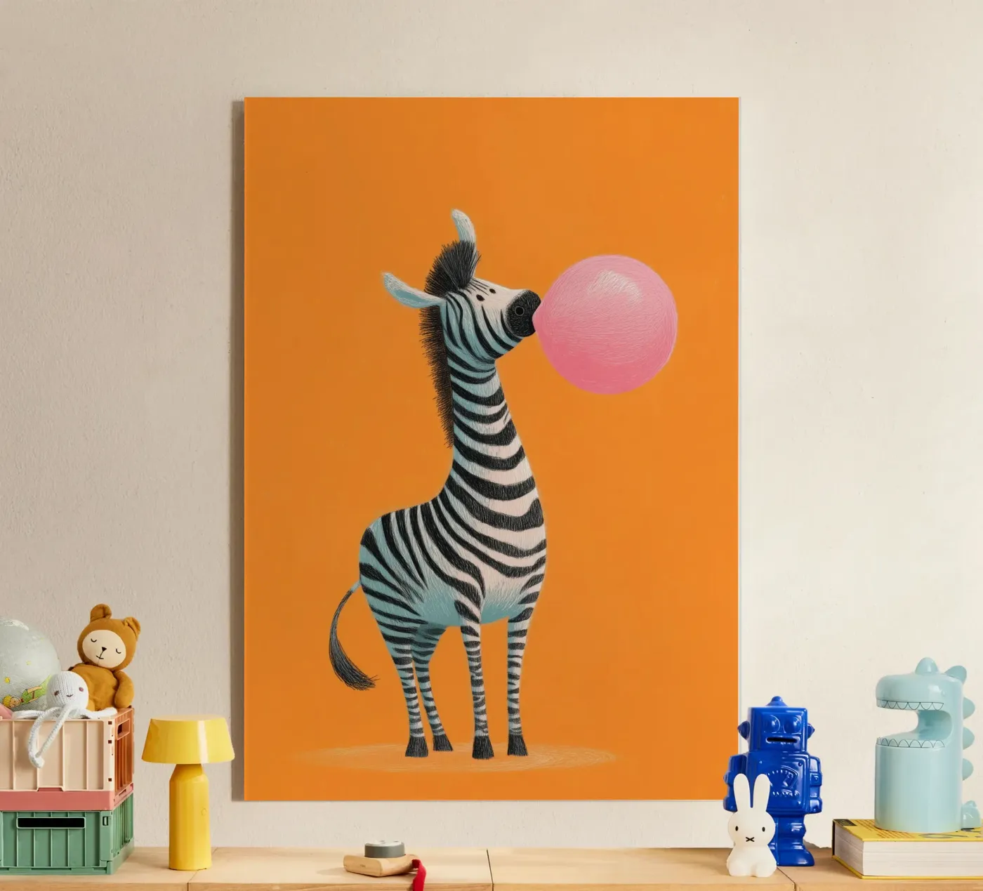 Bubblegum Zebra Acryl-Glas von Kiara