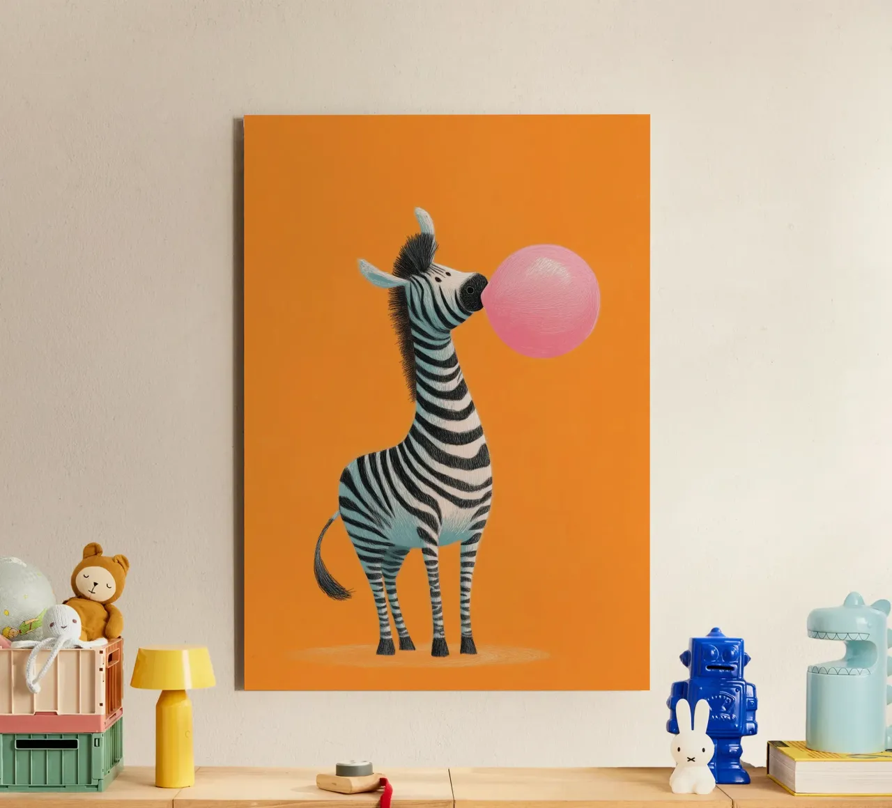 Bubblegum Zebra alluminio dibond da Kiara