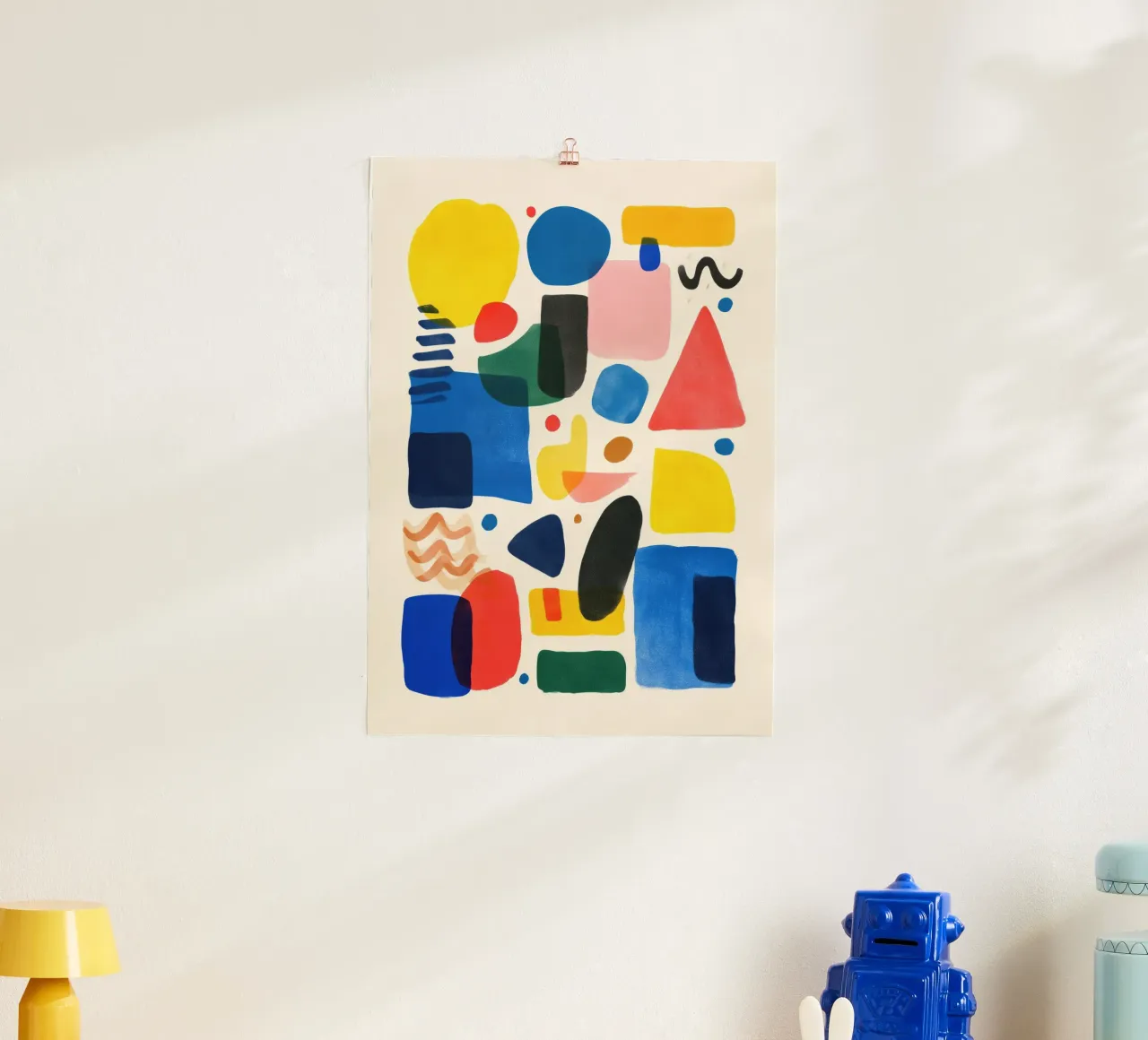 Colorful Shapes poster con telaio in plastica da Kiara