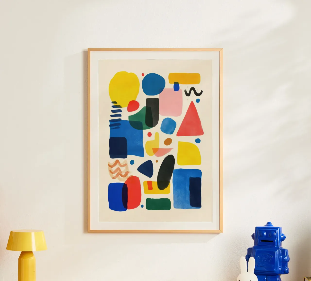 Colorful Shapes poster con telaio in plastica da Kiara