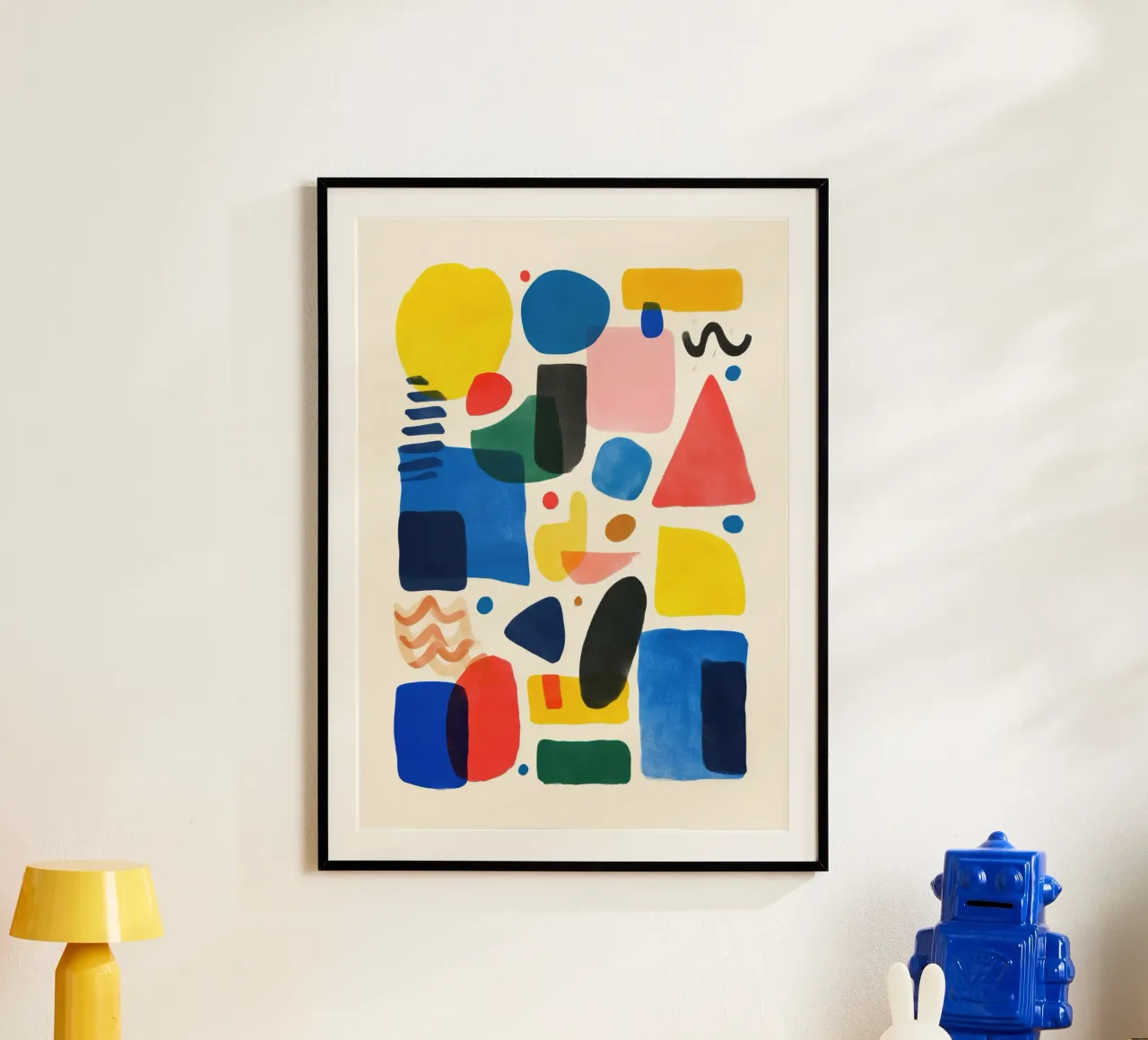 Colorful Shapes poster con telaio in plastica da Kiara
