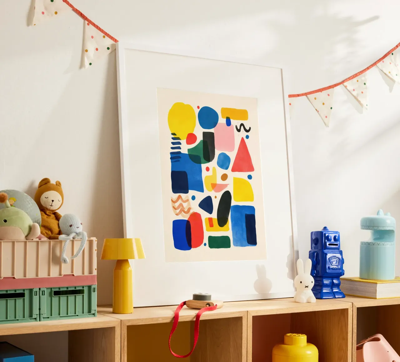 Colorful Shapes poster con telaio in plastica da Kiara