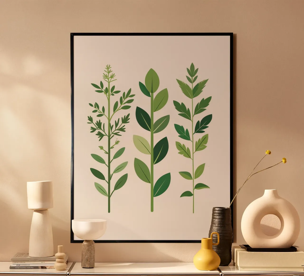 Set da giardino per erbe aromatiche poster con telaio in alluminio da The Green Room