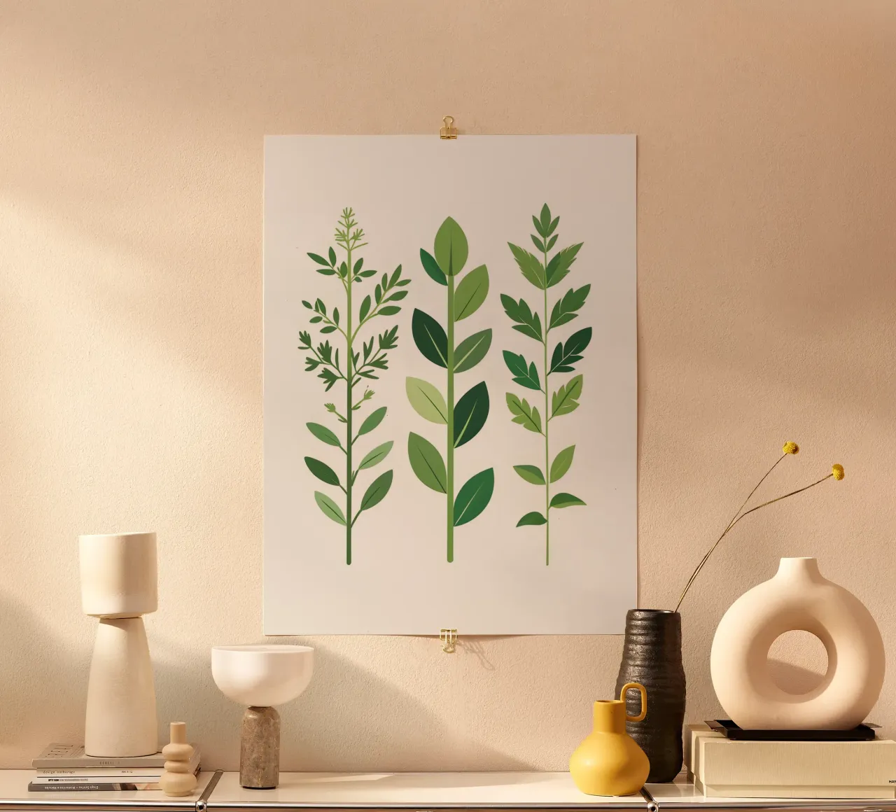 Set da giardino per erbe aromatiche poster con telaio in alluminio da The Green Room