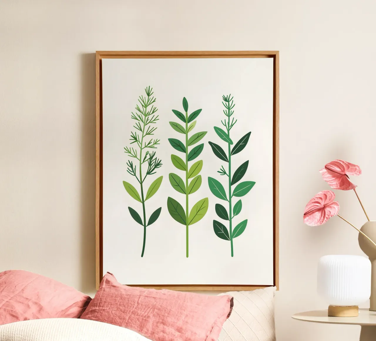Set da giardino per erbe aromatiche tela con Cornice a cassetta da The Green Room