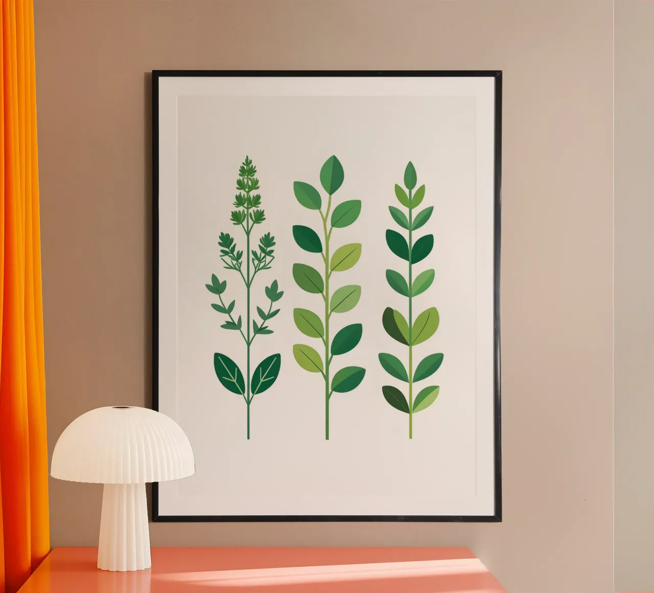 Set da giardino per erbe aromatiche poster con telaio in alluminio da The Green Room