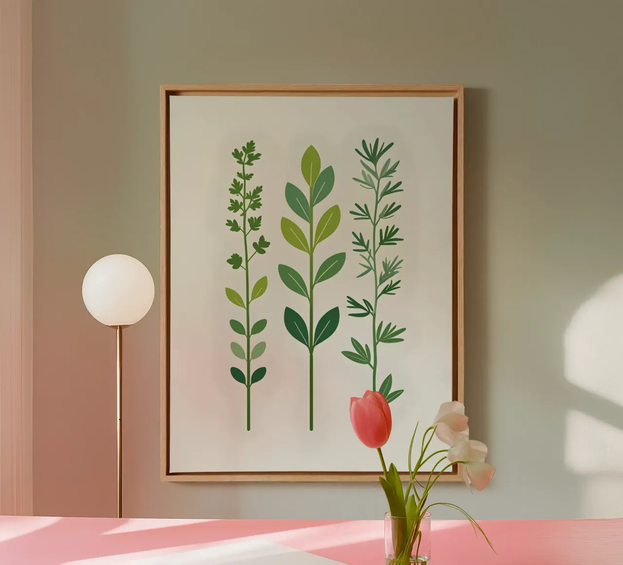 Set da giardino per erbe aromatiche tela con Cornice a cassetta da The Green Room