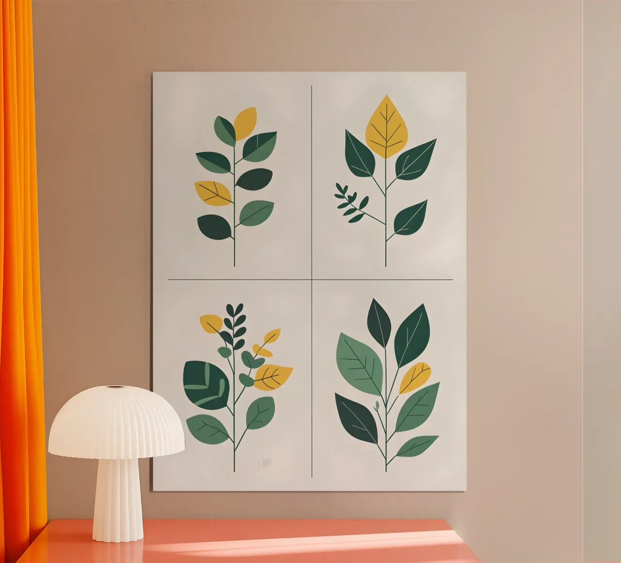 Griglia botanica poster con telaio in legno da The Green Room