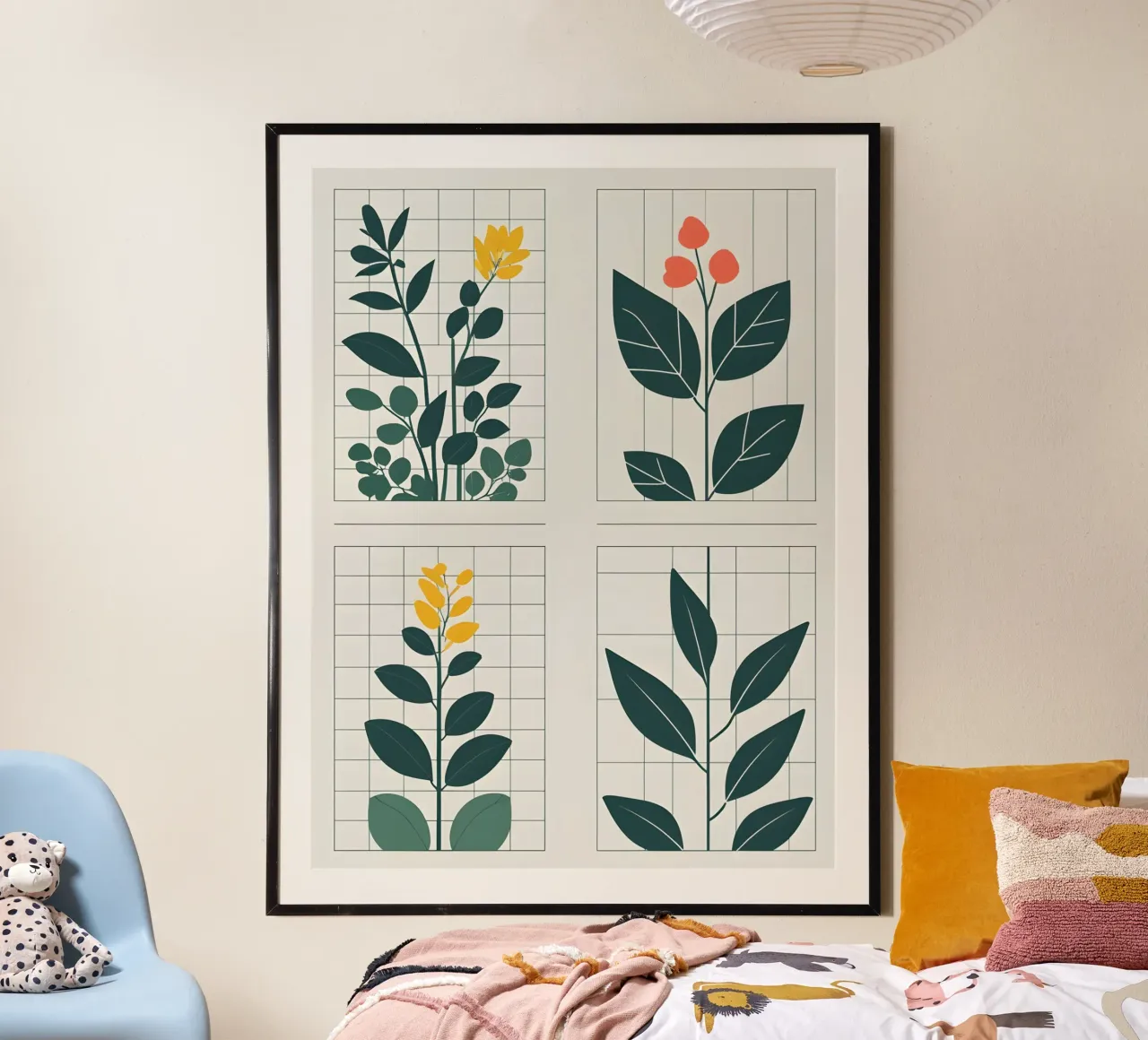 Griglia botanica poster con telaio in plastica da The Green Room