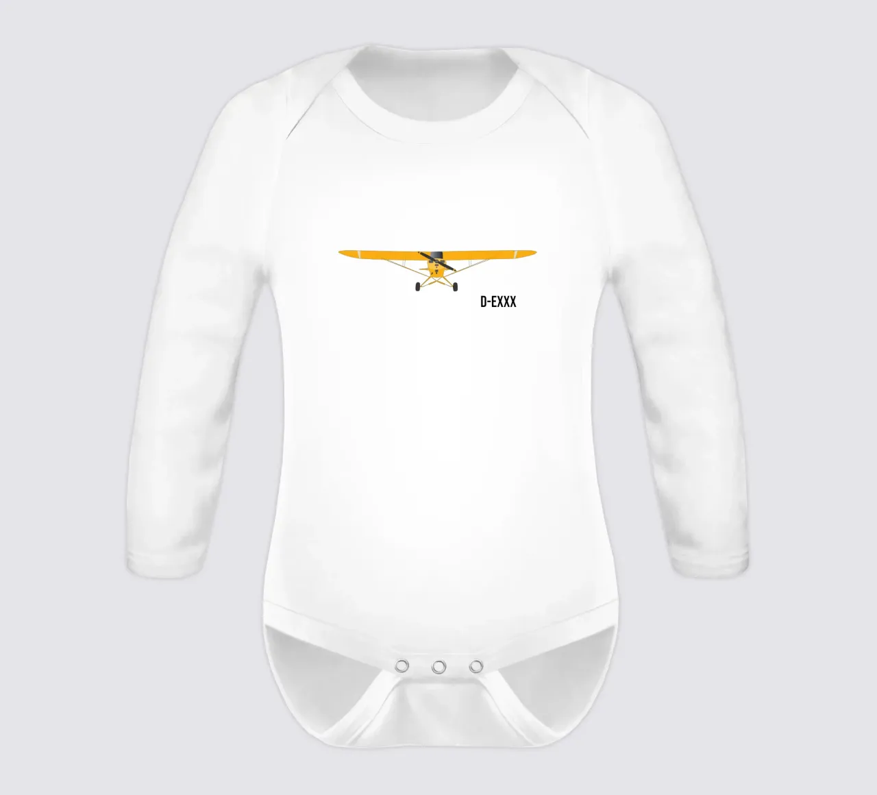 Piper Cub - La targa può essere personalizzata body neonato maniche lunghe da Fly & Camp