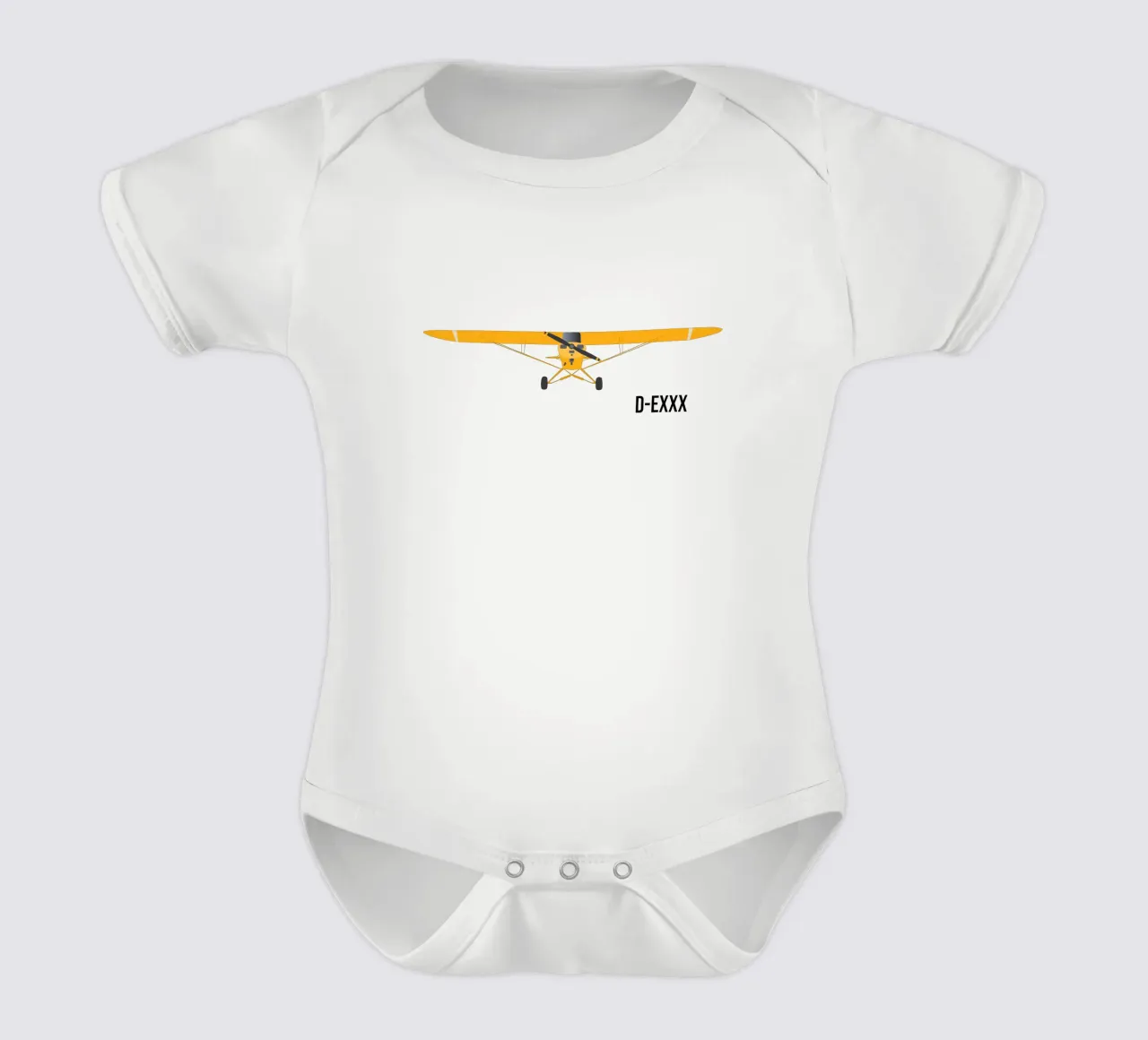 Piper Cub - La targa può essere personalizzata body neonato maniche corte da Fly & Camp