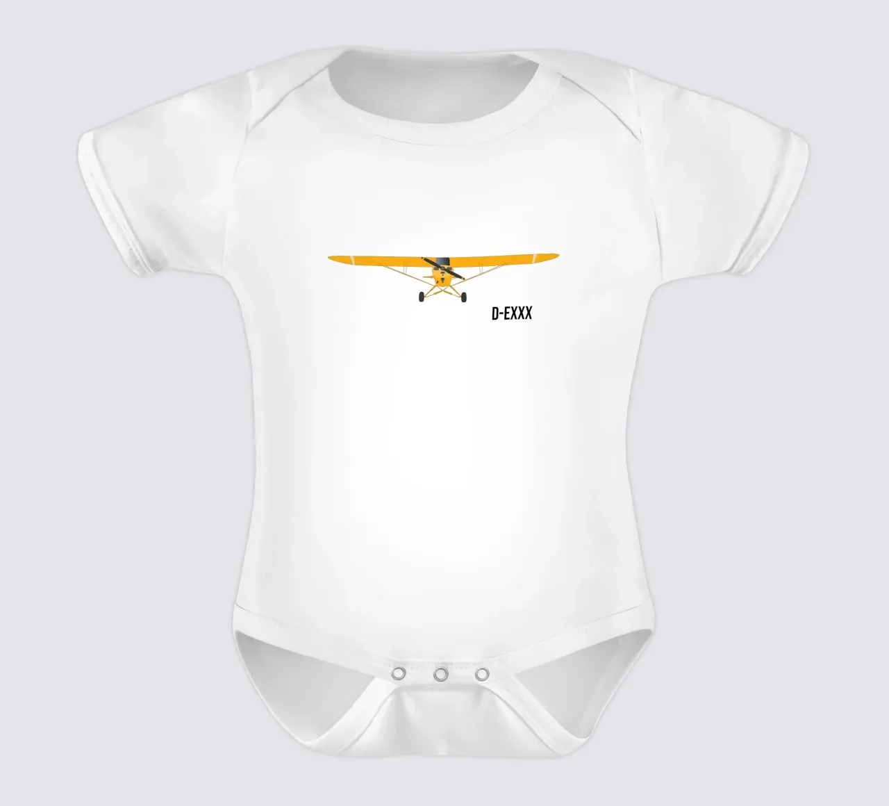 Piper Cub - La targa può essere personalizzata body neonato maniche corte da Fly & Camp
