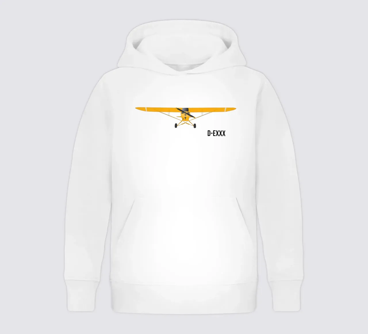 Piper Cub - La targa può essere personalizzata felpa bambino con cappuccio da Fly & Camp
