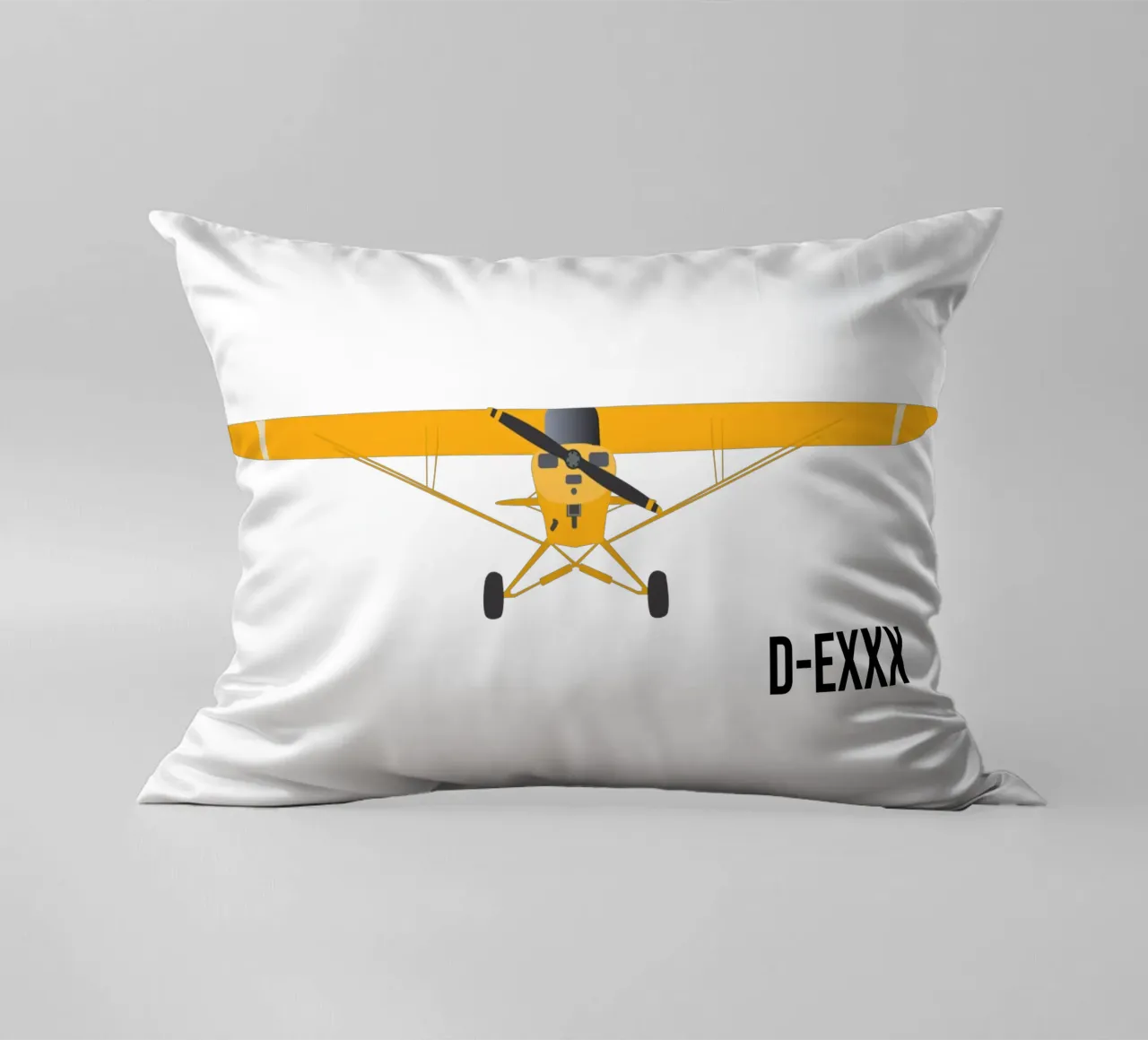 Piper Cub - La targa può essere personalizzata cuscino da Fly & Camp