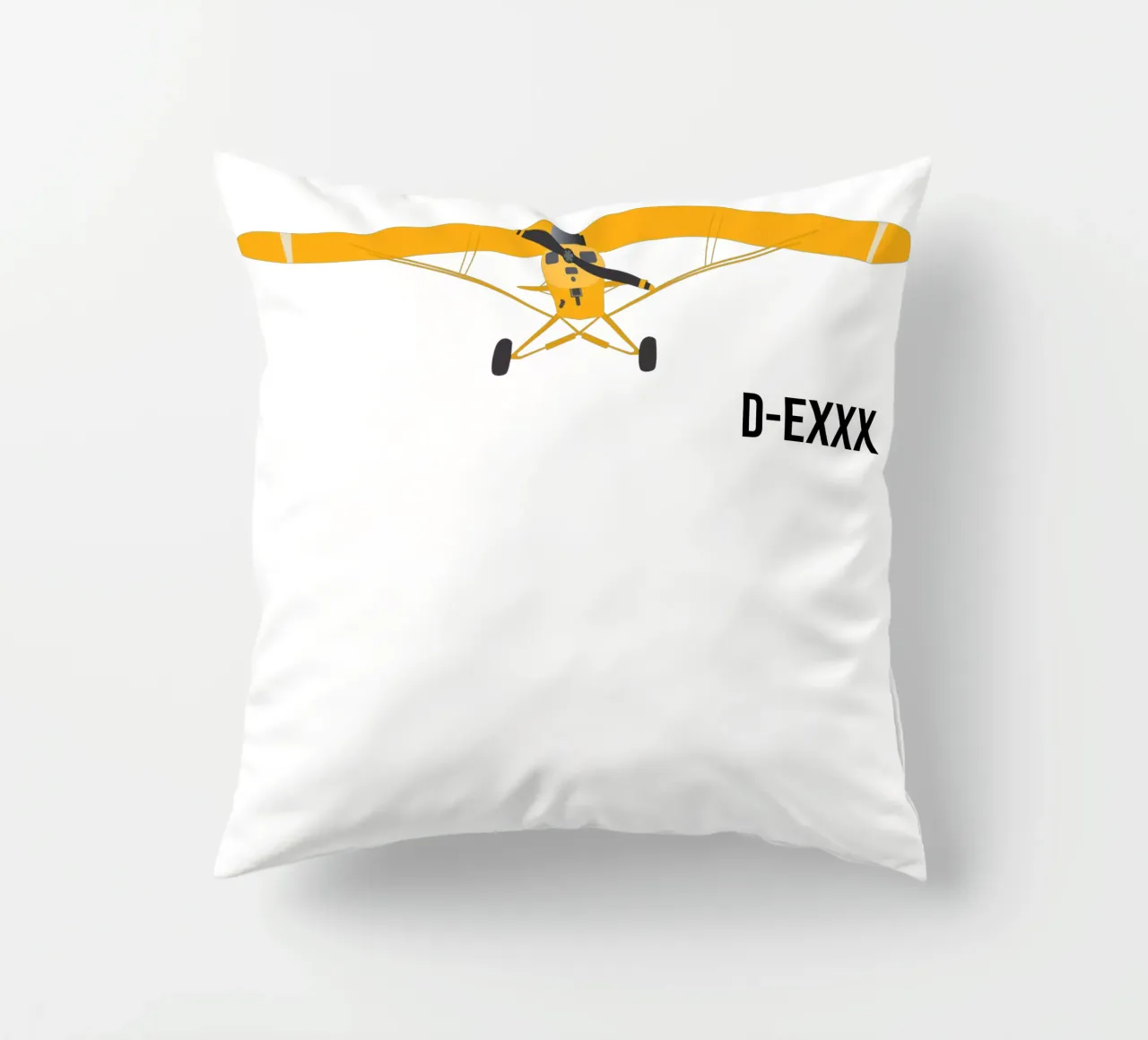 Piper Cub - La targa può essere personalizzata cuscino da Fly & Camp