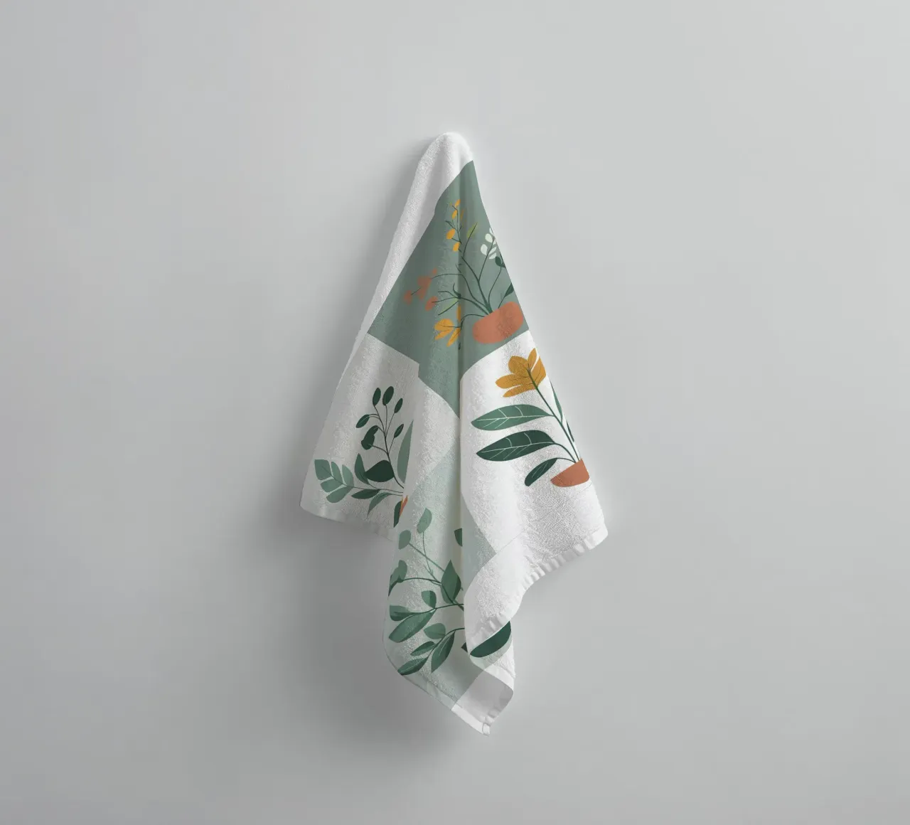 Botanisch raster badhanddoek van Botanical Gallery