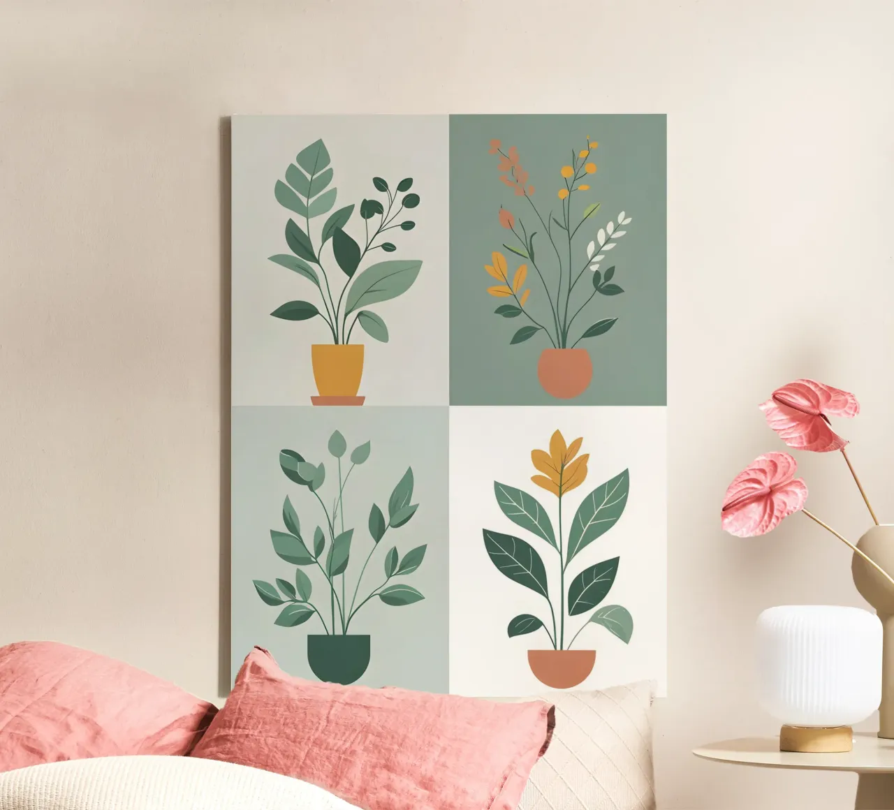 Griglia botanica tela con Cornice a cassetta da The Green Room