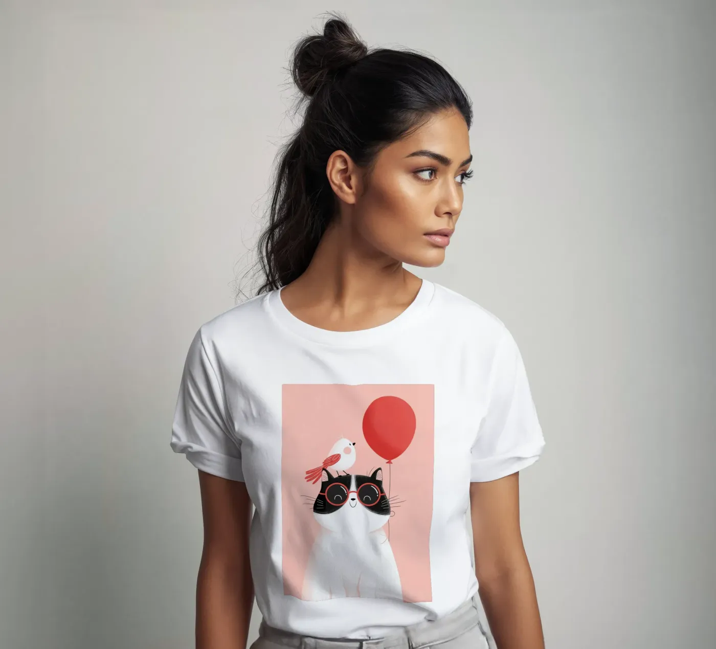 Cool Cat, Tiny Bird t-shirt da Kiara