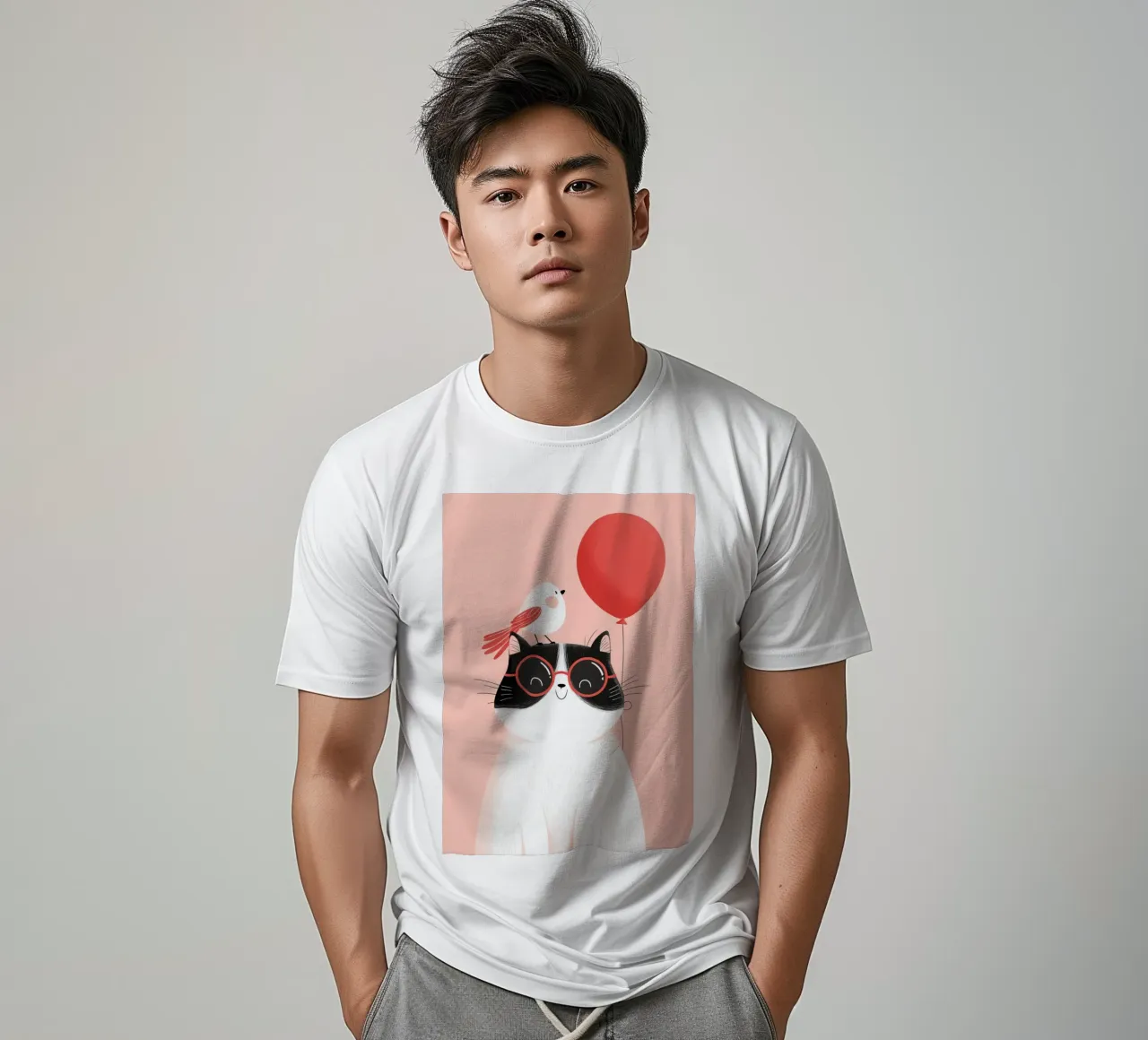 Cool Cat, Tiny Bird t-shirt da Kiara