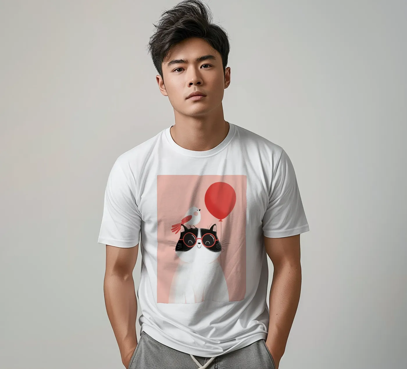 Cool Cat, Tiny Bird t-shirt da Kiara