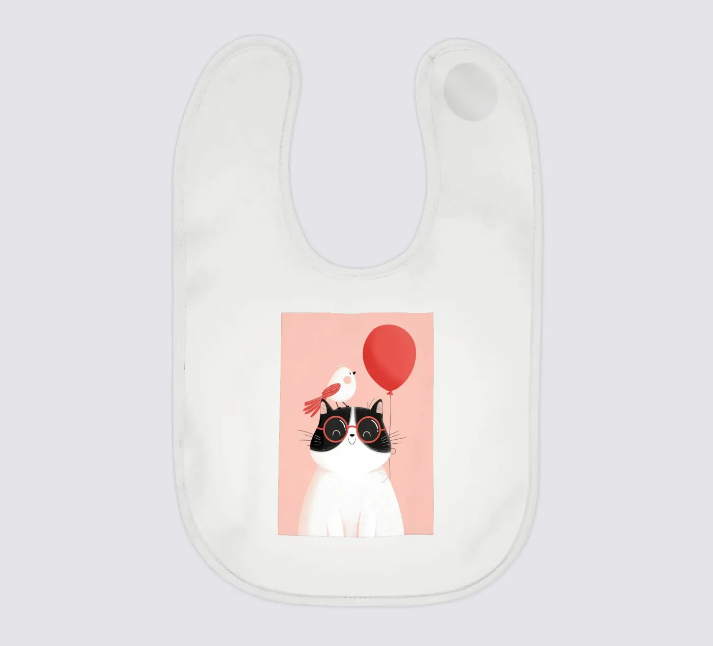 Cool Cat, Tiny Bird baby bib by Kiara