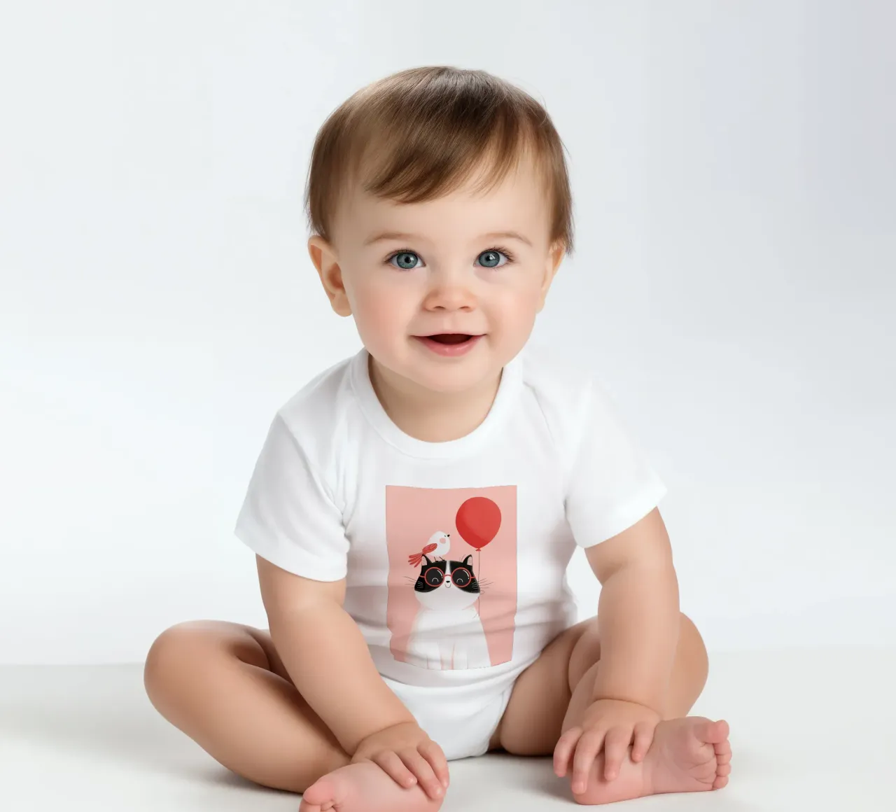 Cool Cat, Tiny Bird body neonato maniche corte da Kiara