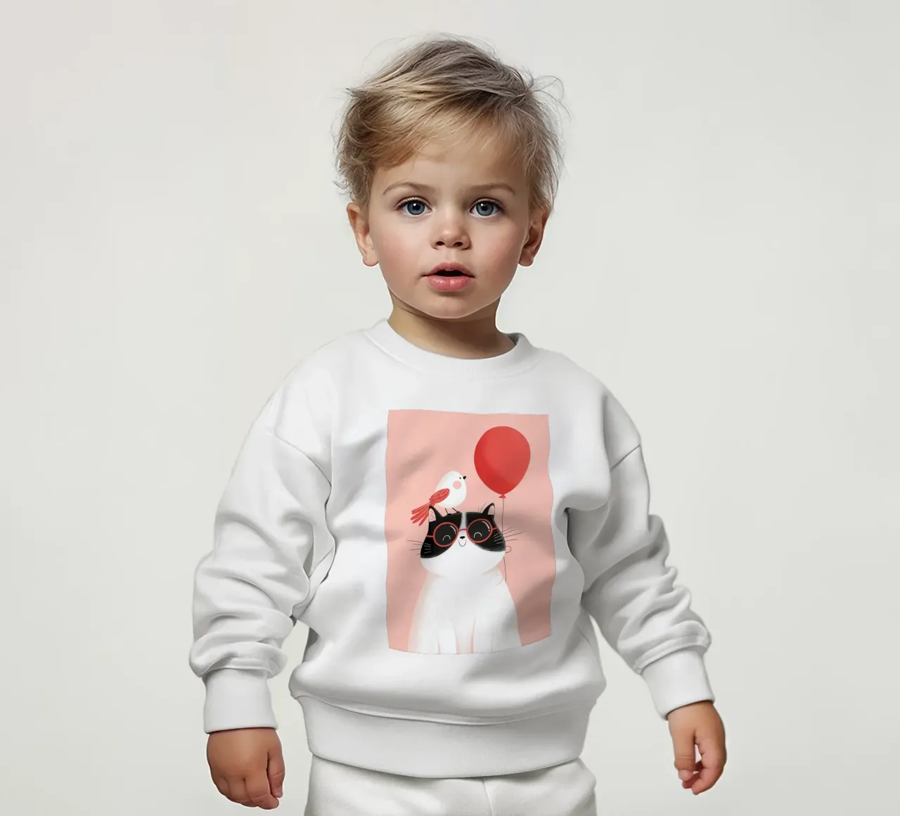 Cool Cat, Tiny Bird felpa neonato da Kiara