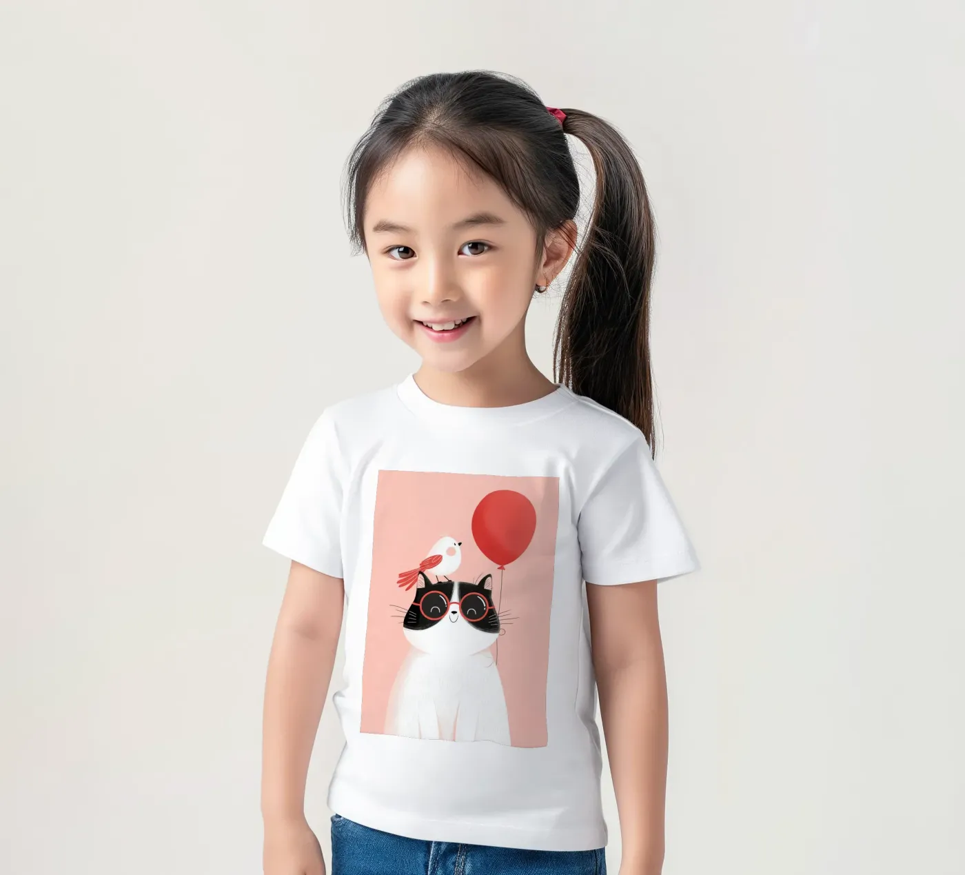 Cool Cat, Tiny Bird kinder t-shirt van Kiara