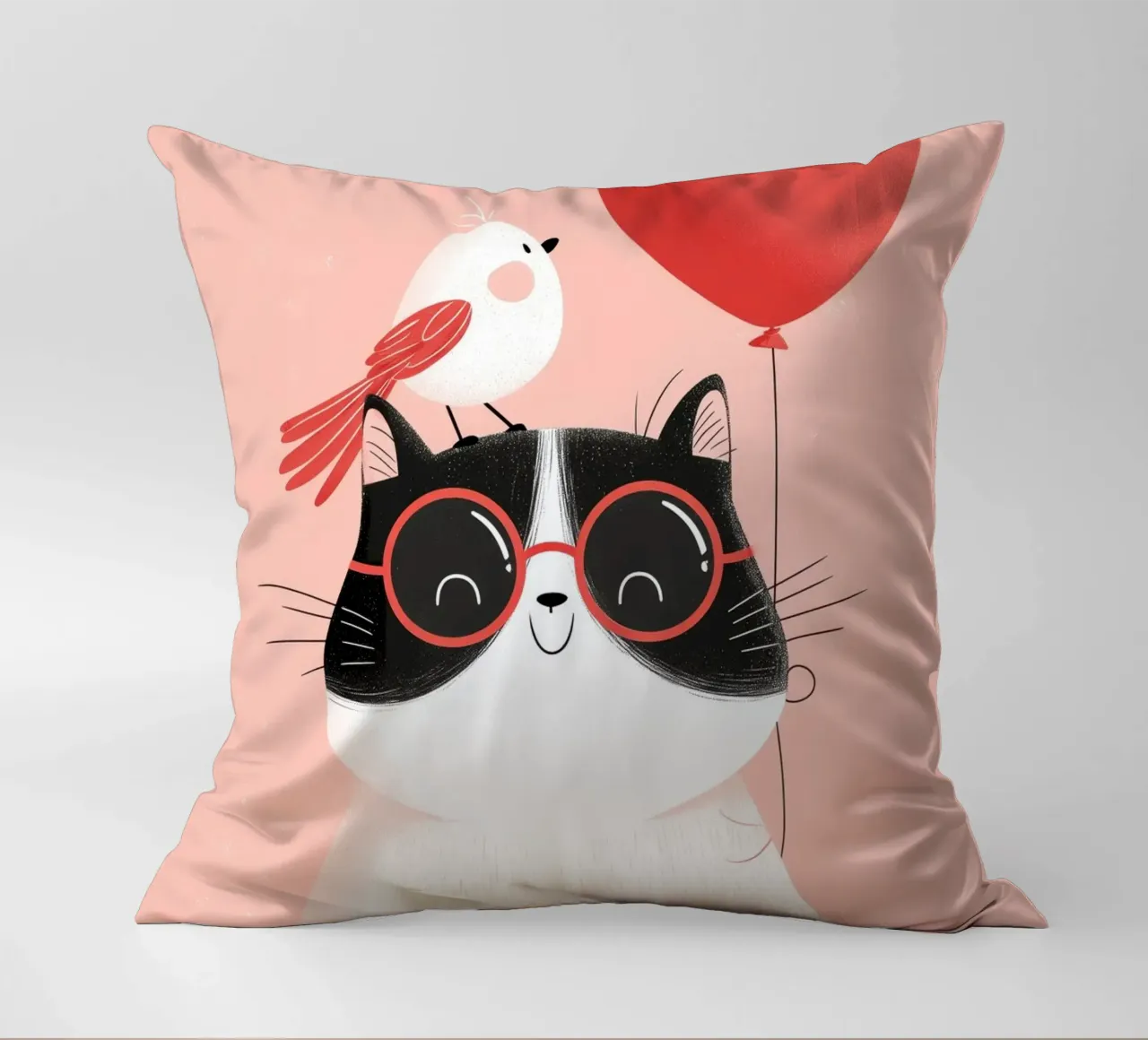Cool Cat, Tiny Bird cuscino da Kiara