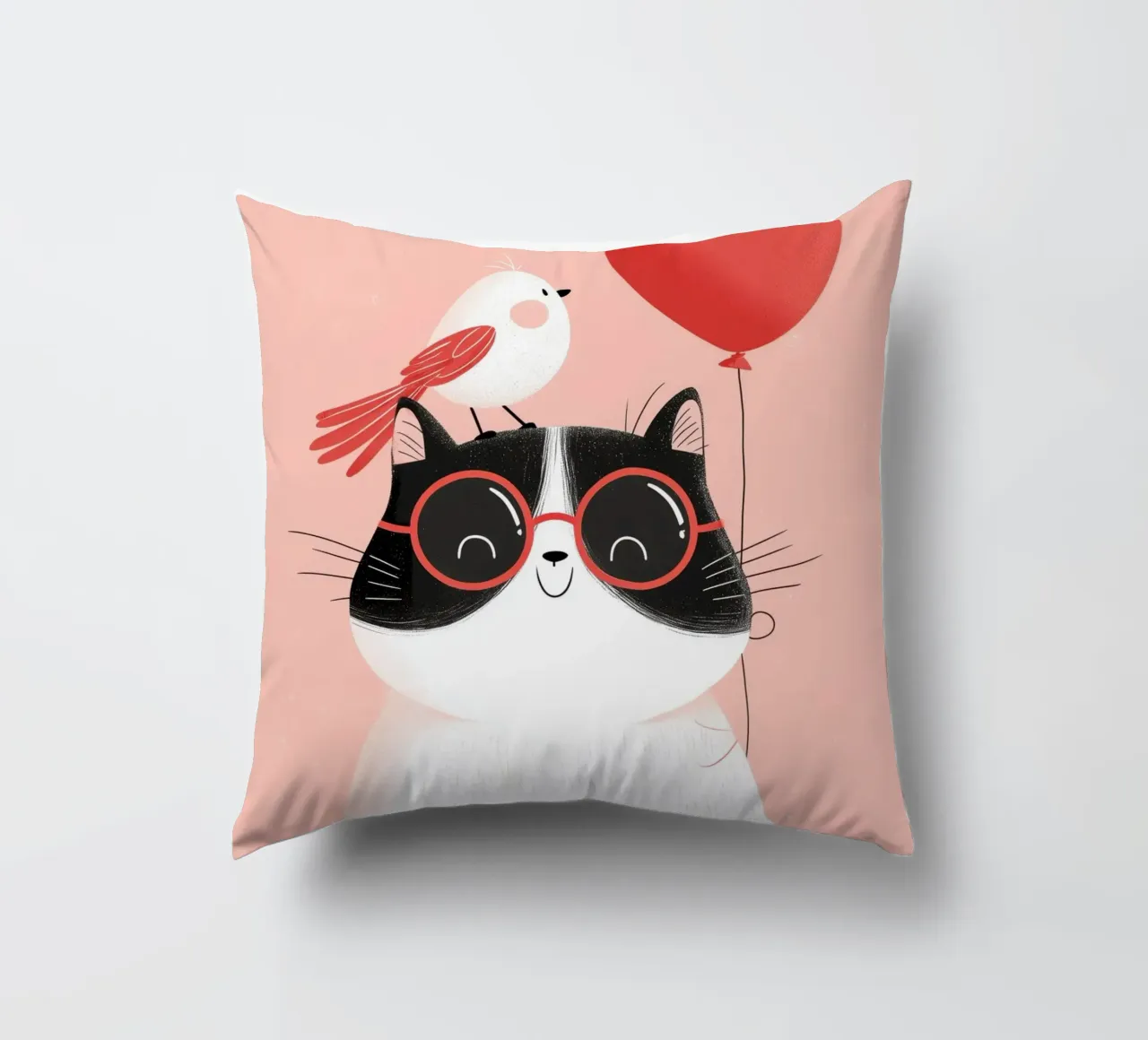 Cool Cat, Tiny Bird cuscino da Kiara