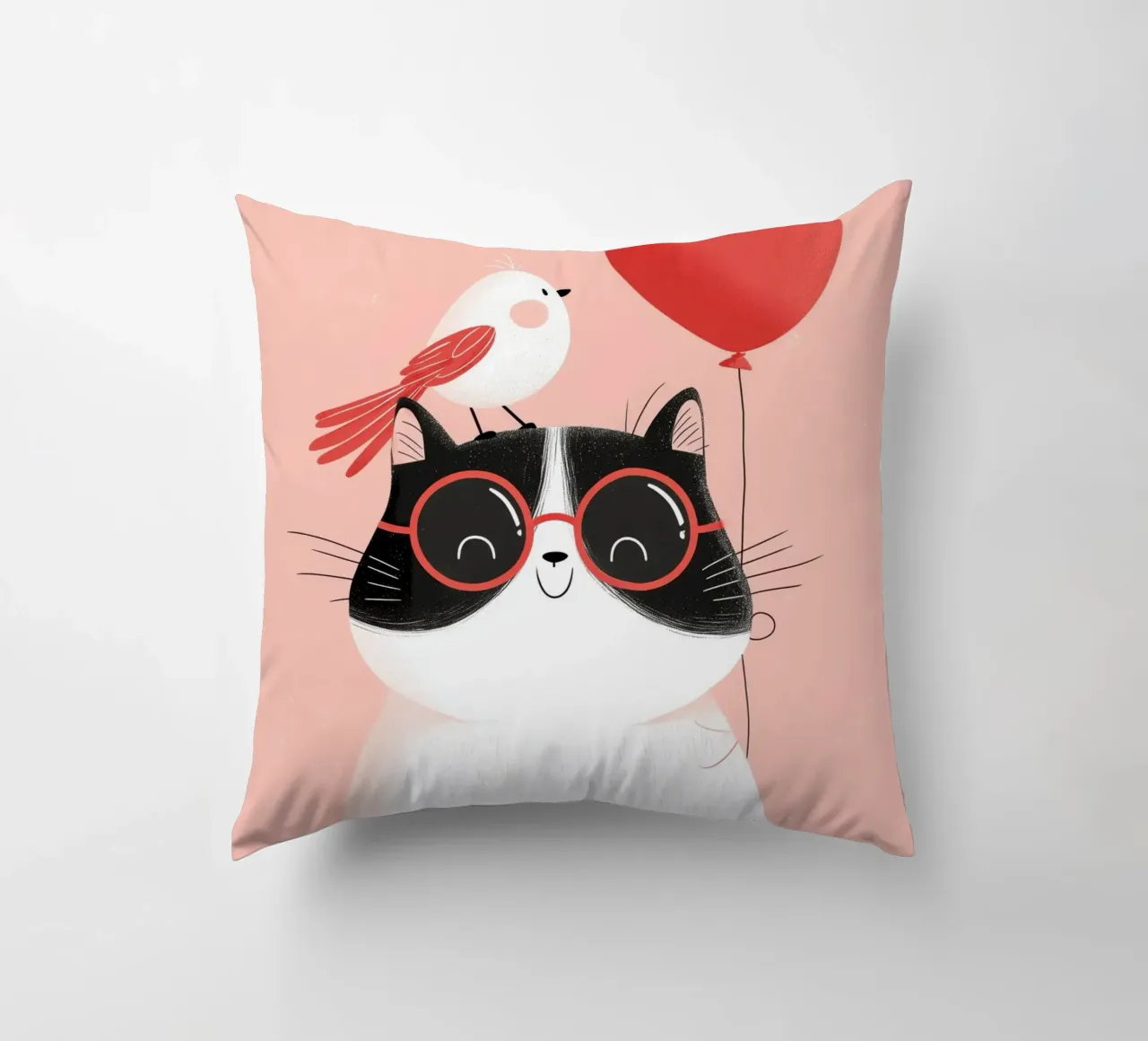 Cool Cat, Tiny Bird cuscino da Kiara