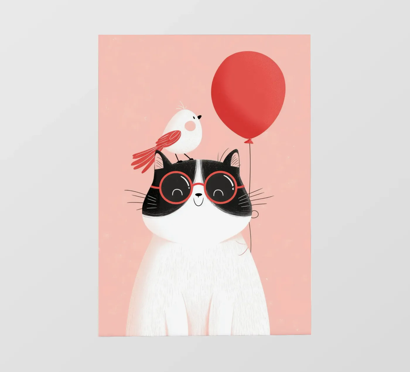 Cool Cat, Tiny Bird fotobehang van Kiara